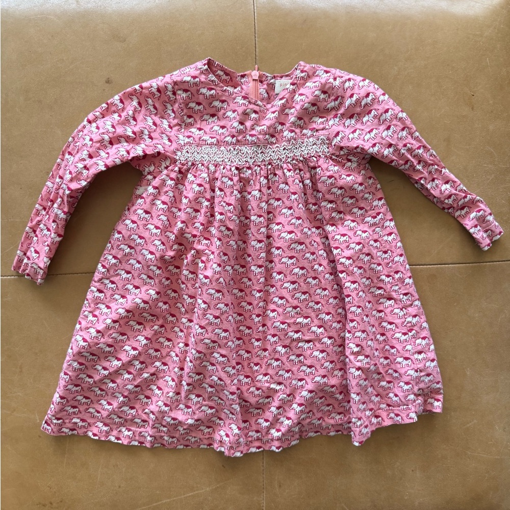 Pink Chicken Elephant Dress 12-18M